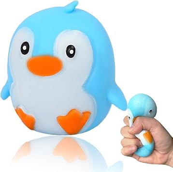 Penguin Squishy Toys Animal Stress Balls for Adults, Dough Squeeze Ball, Fidget Toys, Squishy Ball for Boys, Girls Gifts - Squeeze Toys for Kids Party Favors and Decorations, Ideal for Autism, ADHD