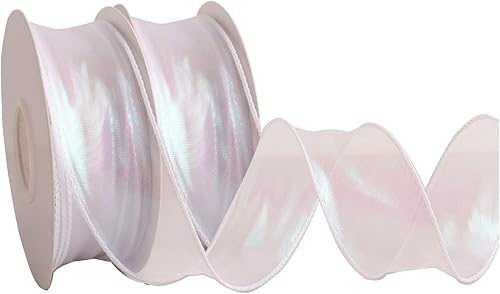 Vista 30 de CMFYHM 2 rollos de cinta de organza verde láser de 1-1/2 pulgadas de ancho, 10 yardas para envoltura de regalo, lazo, manualidades, ramo, corona