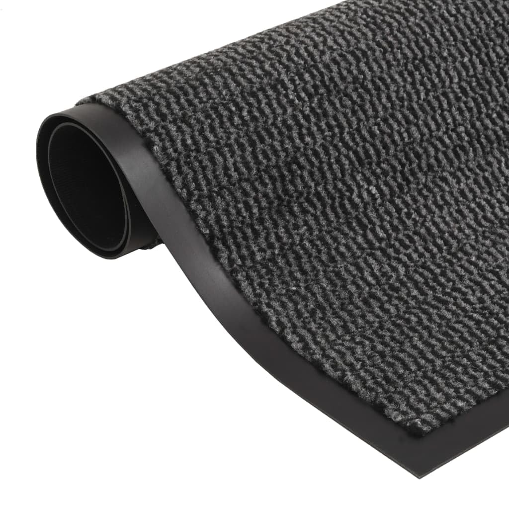 Set di mobili da giardino in polyrattan grigio, 7 pezzi