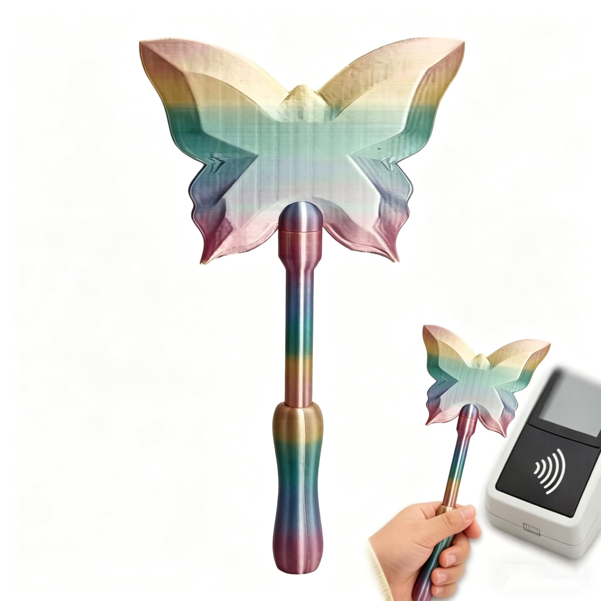 3D Magic Wand Credit Card Holder Butterfly Magic Wand Contactless Payment Card Holder 3D Printed Wand Taps to Pay Credit Debit Card Wand for Cosplay Magicians Performers