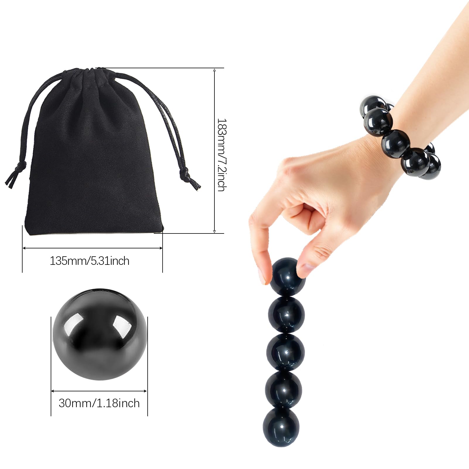 20Pcs Refrigerator Sphere Magnet, Magnetic Science Kit, 30mm Ferrite Magnet for Office Decorations/Gifts for Adults