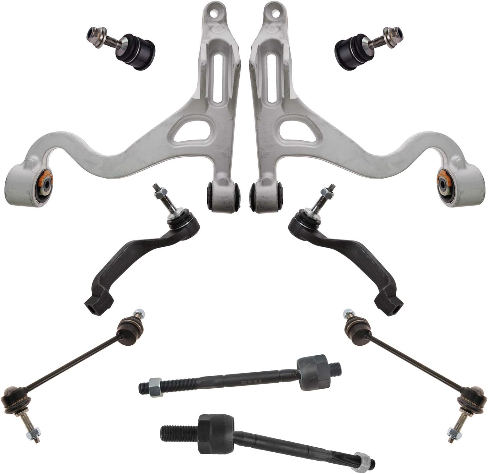 TRQ Front Steering & Suspension Kit Ball Joint Control Arm Sway Bar Stabilizer Link Tie Rod Compatible with 2000-2002 Lincoln LS