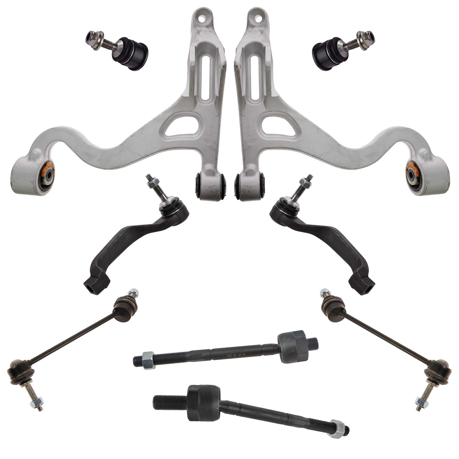 TRQ Front Steering & Suspension Kit Ball Joint Control Arm Sway Bar Stabilizer Link Tie Rod Compatible with 2000-2002 Lincoln LS