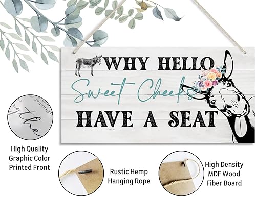 Miniatura 5 de Letrero de baño con texto en inglés Why Hello Sweet Cheeks Have A Seeks Have A See (Why Hello Sweet Cheeks Have A Seeks, letreros de baño