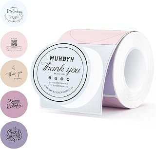 MUNBYN 2 Inch Round Thermal Labels for Canning, 150 Sheets/1 Roll | Color Thermal Sticker Labels, No BPA and BPS, Self-Adhesive, Print Clear and Sharp, Wide Compatibility