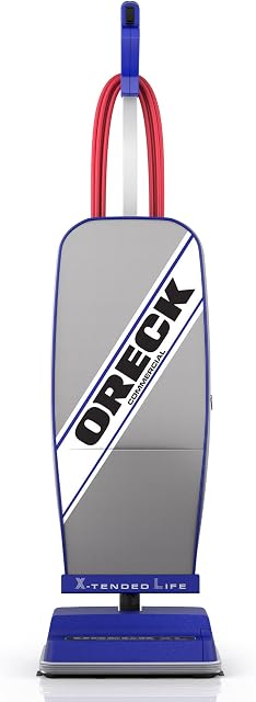 ORECK XL COMMERCIAL Upright Vacuum Cleaner, Bagged Professional Pro Grade, For Carpet and Hard Floor, XL2100RHS, Gray/Blue 9.25"D x 47.75"H x 12.5"W