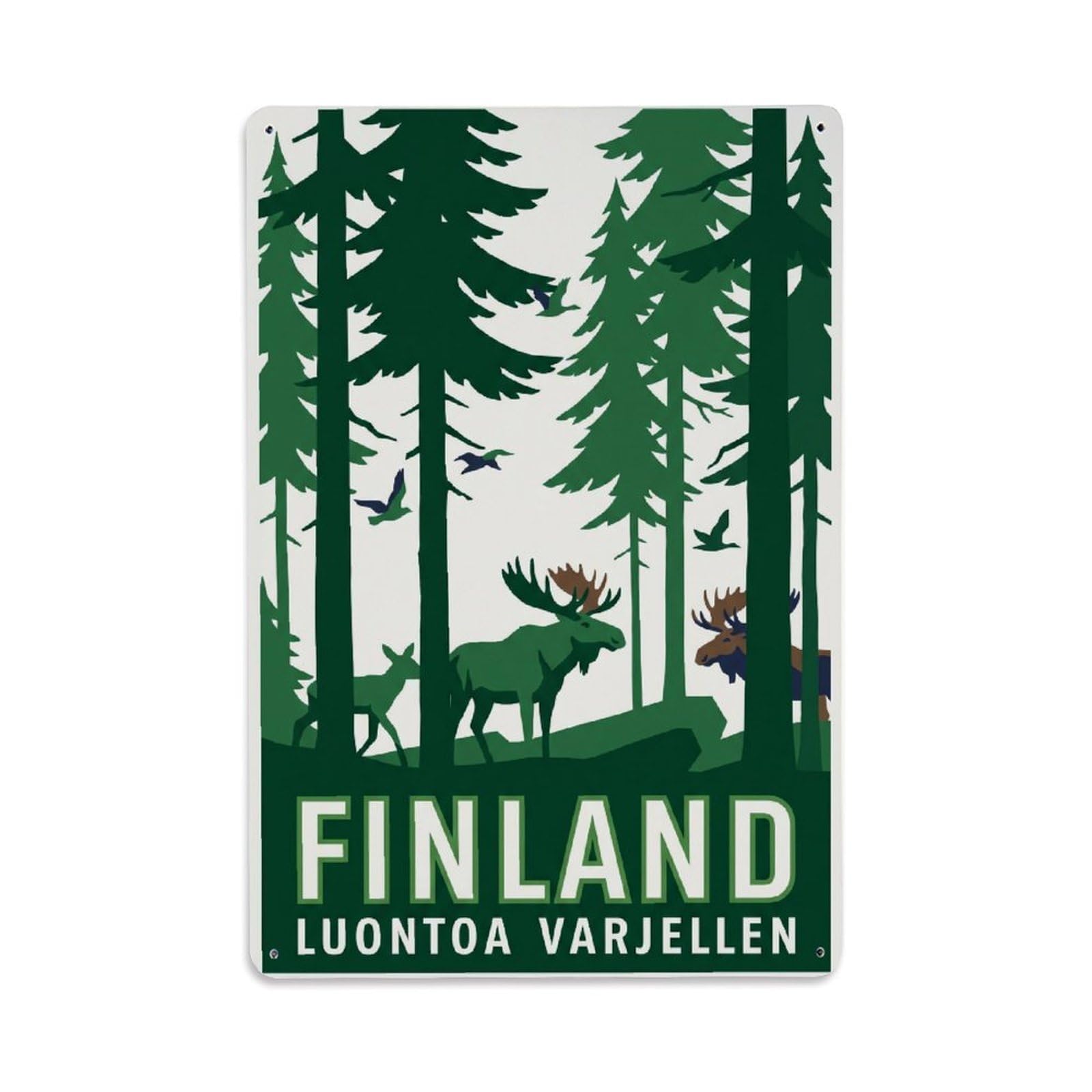 Olhnbad Style Finland Forest Conservation Nature Travel Metal Tin Sign