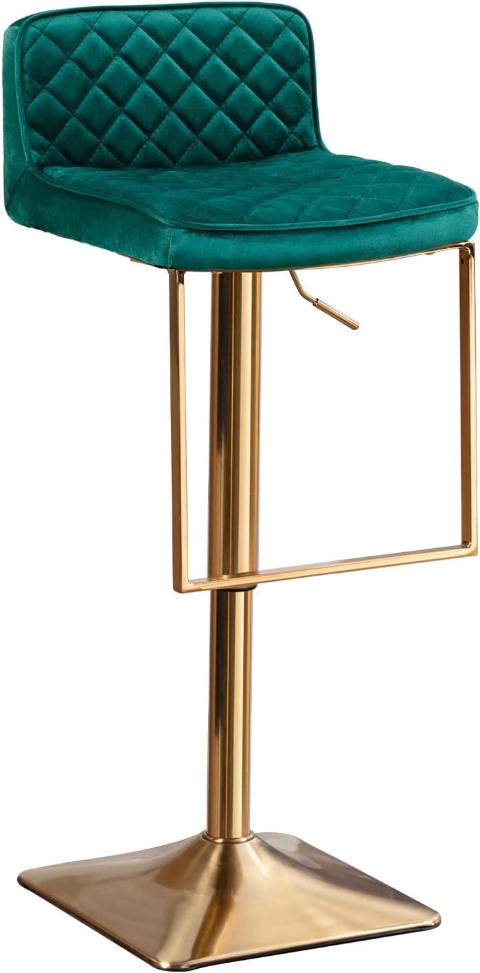 Deolme Velvet Bar Stools, Modern Swivel Counter Height Barstools bar Height
