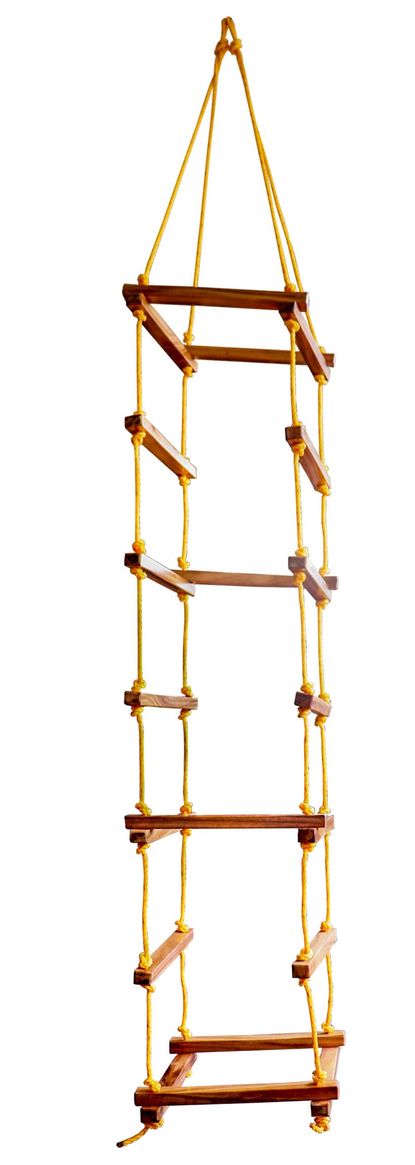 HOMECUTE Rope Ladder for Kids for Physical Activity, Outdoor & Indoor Swing Set Accessories, Wooden Children Climbing Swing Kids Sports Toys for 3 to 10 Years (4 Side Ladder), 38 Cm 4