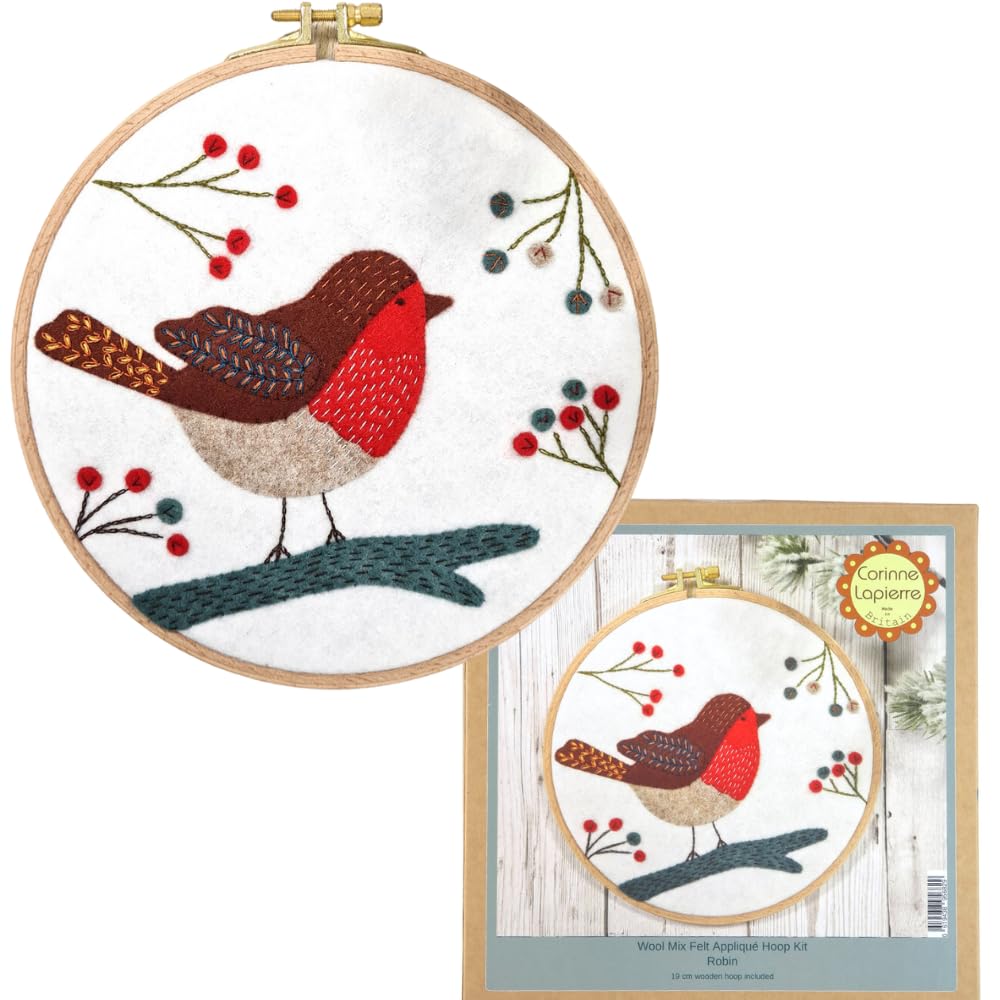 Corinne Lapierre Multi Robin Felt Appliqué Hoop Kit
