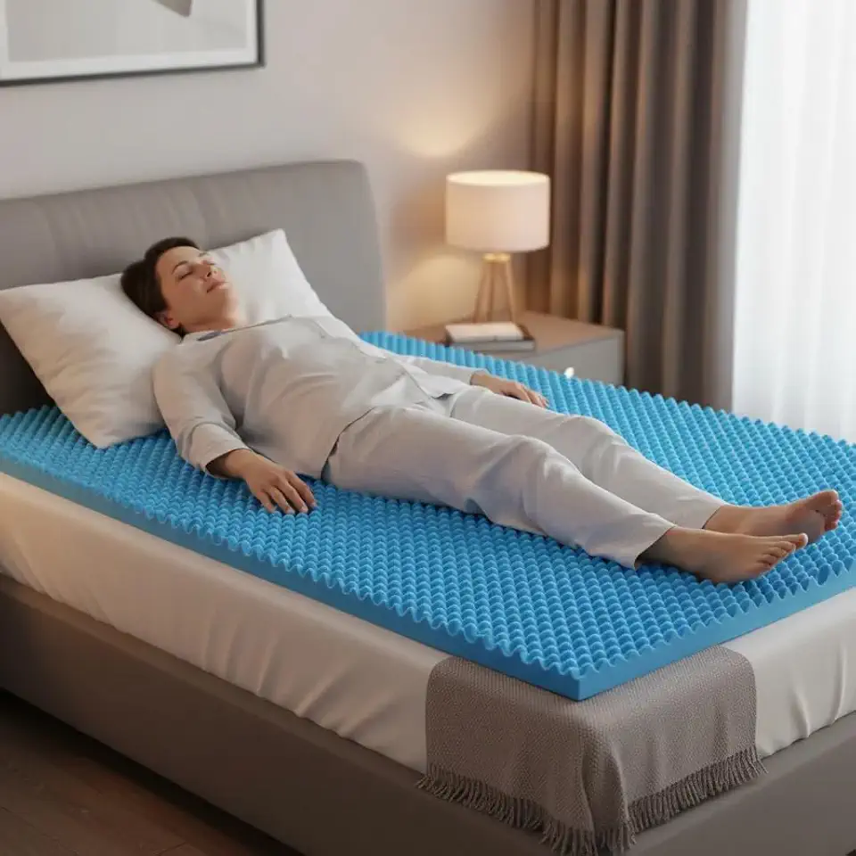 Colchão Casca De Ovo Anti-escaras Caixa De Ovo CASAL - AZUL