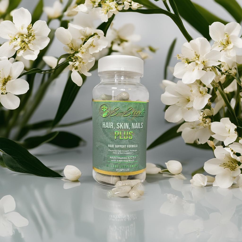 S-Secrets Hair, Skin & Nails Vitamin – Non-GMO Multivitamin for Hair, Skin & Nails | Biotin 5,000 mcg per Serving | 30-Day Supply (60 Capsule) - Image 2