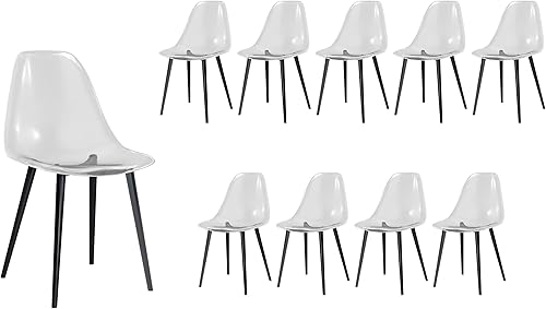 Miniatura 21 de Baysitone Juego de 4 sillas de comedor transparentes, sillas modernas de cocina con asiento transparente, sillas laterales de acento acrílico