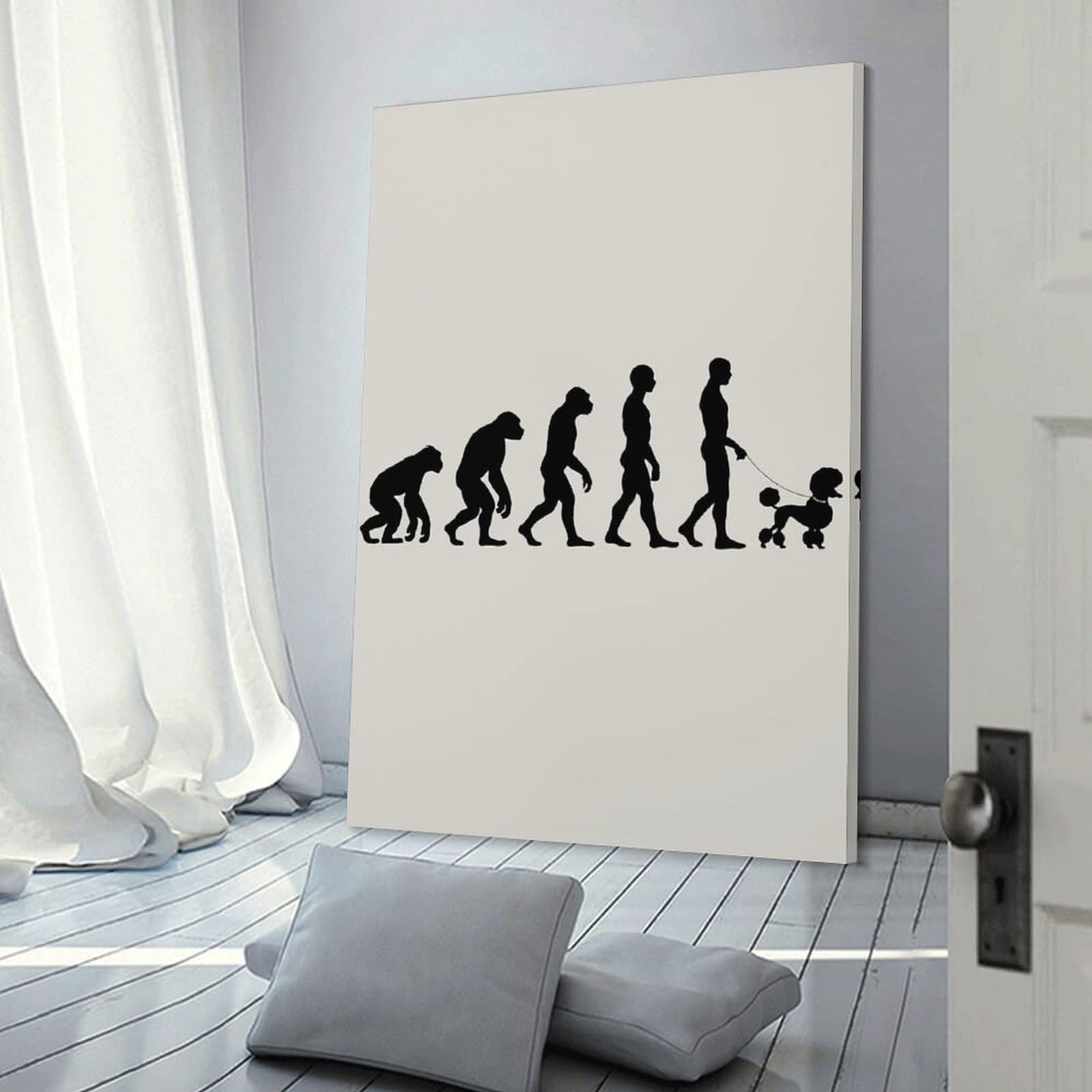 Junmoney Evolution Poodle Decorative Wall Artwork 20x30inch(50x75cm), for Front Hall, Corridor Or Welcome Spaces, Decorative Wall Art for Narrow Spaces