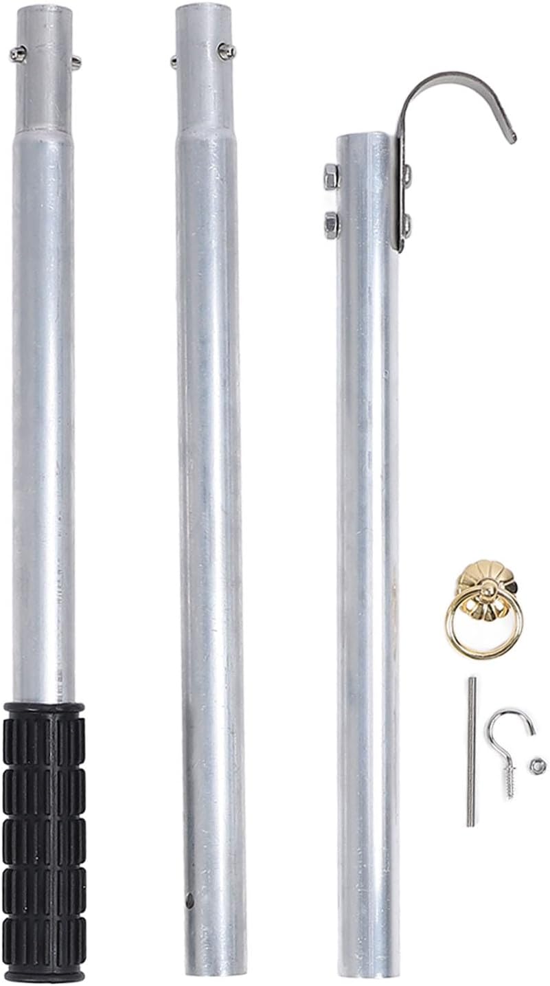 Attic Ladder Pull Down System Kit, Metal Splicing Ladder Pull System with Storage Hook, Aluminum Attic Stair Pull Kit for Easy Access, Durable and Lightweight Pull Rod Set for Home