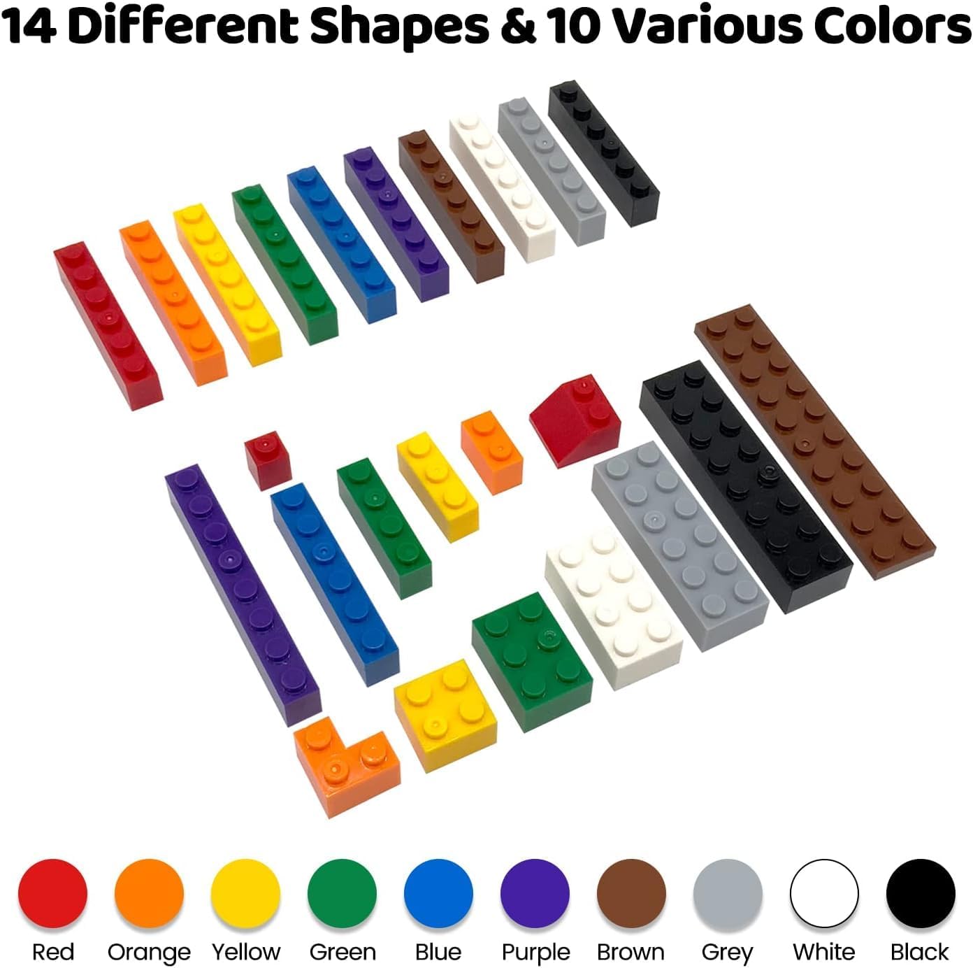 HIUME Building Bricks Classic 500 Pieces Kids Building Blocks Box Compatible with Construction Building Blocks - Image 2