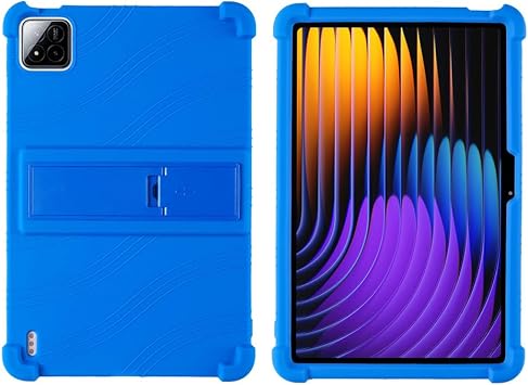 Case for Xiaomi Pad 7 Pro/Pad 7 11.2 inch 2024, Light Weight Silicone Kids Friendly Soft Shock Protective Foldable Stand Cover for 11.2" Xiaomi Mi Pad 7/Mi Pad 7 Pro, Blue