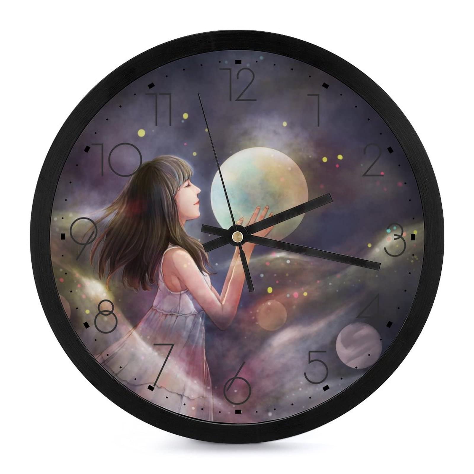 Horloge murale silencieuse 25.4cm sans tic-tac pour salon et école