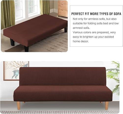 Vista 69 de H.VERSAILTEX - Funda elástica para sofá o cama, licra de alto elastano, lavable a máquina, tela Jacquard para sofá, futón Chocolate