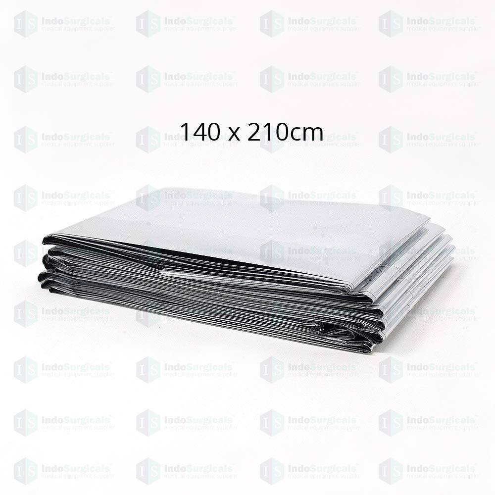 IS IndoSurgicals Emergency Thermal Blanket | Premium Mylar Foil Space Blanket for Survival, Travel & Extreme Cold Protection (5, 140 X 210 cm)
