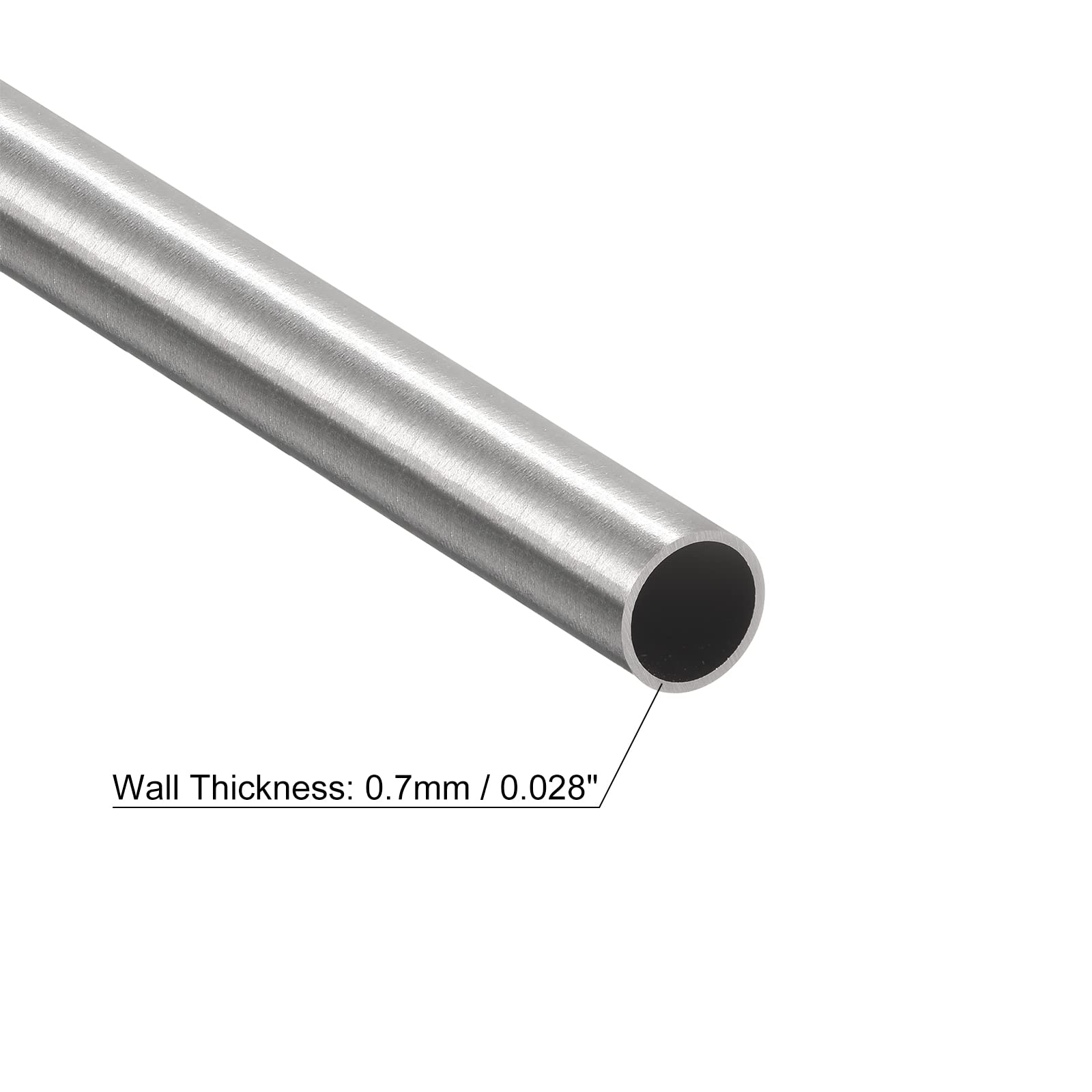 QUARKZMAN Rura kapilarna ze stali nierdzewnej 304 OD 10 mm x 0,7 mm, 250 mm, rura metalowa, grubość ścianki