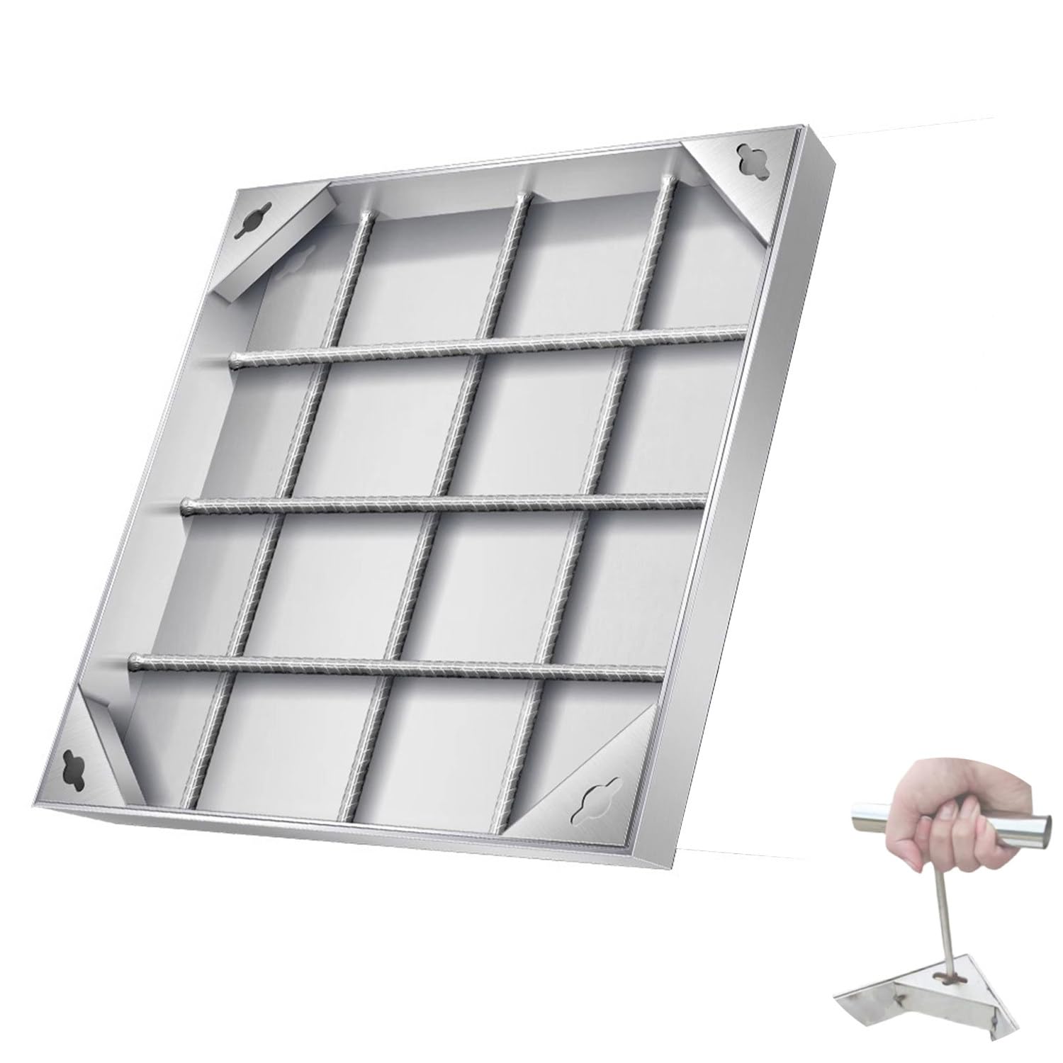 Grille d'eau de pluie invisible en inox 304 couvercle haut de gamme