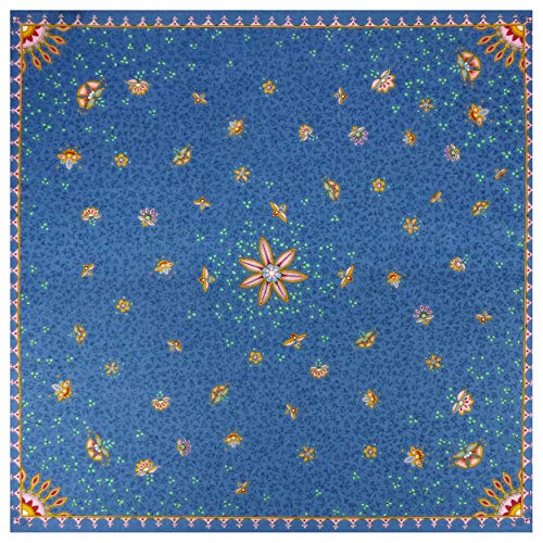 Carré de soie lune de miel 60x60 cm bleu chic élégant