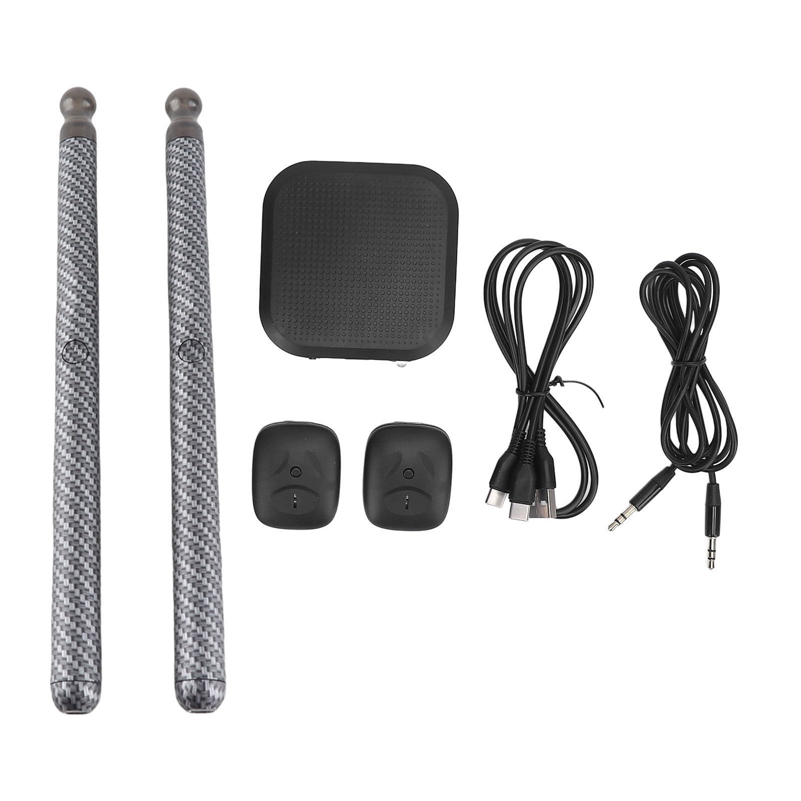 ASHATA Virtual Reality Air Drum Set Leises Tragbares Drumsticks-Kit mit Fußpedalen für Alle Altersgruppen Zum Üben Im Innen- und Außenbereich