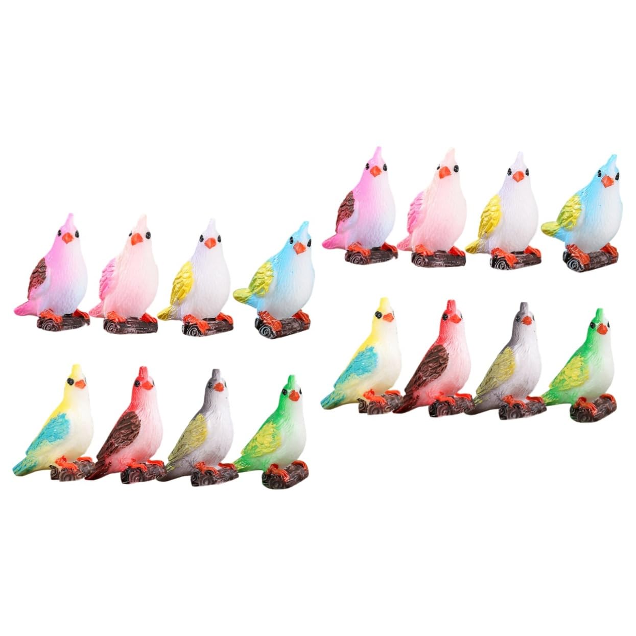 Ornements d'oiseaux perroquets artificiels suspendus BESTonZON pour décor de paysage 16 pièces