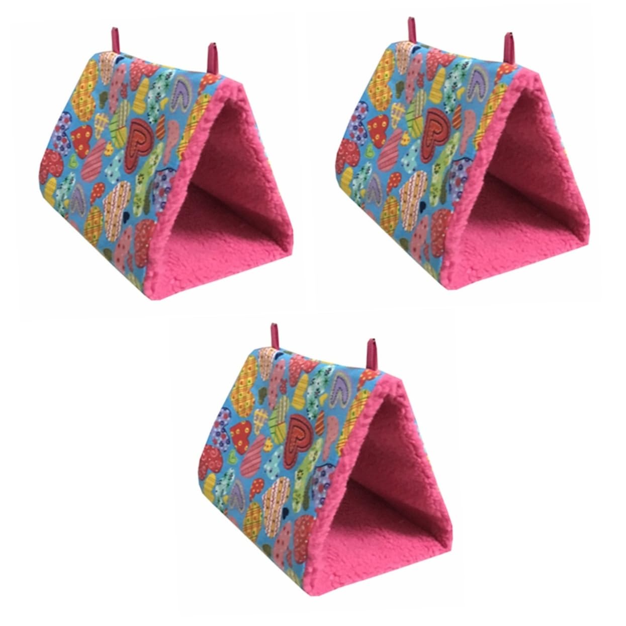 DOITOOL 3 Piezas Juguetes pajaros Accesorios para pájaros Hamacas para pájaros Hamacas de pájaros Accesorios para Aves Juguetes para pájaros triángulo Hamaca de pájaro Nido de Pájaro