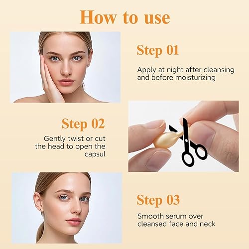 Miniatura 7 de HKH Juego de cápsulas de suero de vitamina C  96 piezas VC para la mañana, suero facial antienvejecimiento y antiarrugas, líneas finas suaves,