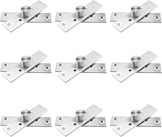 8Pcs 360 Degree Door Pivot Hinge Center Pivot Hinges with Fixing Screws Stainless Steel 360 Degree Rotation Hidden Door Pivot Hinges for Swinging Doors Cabinet Doors