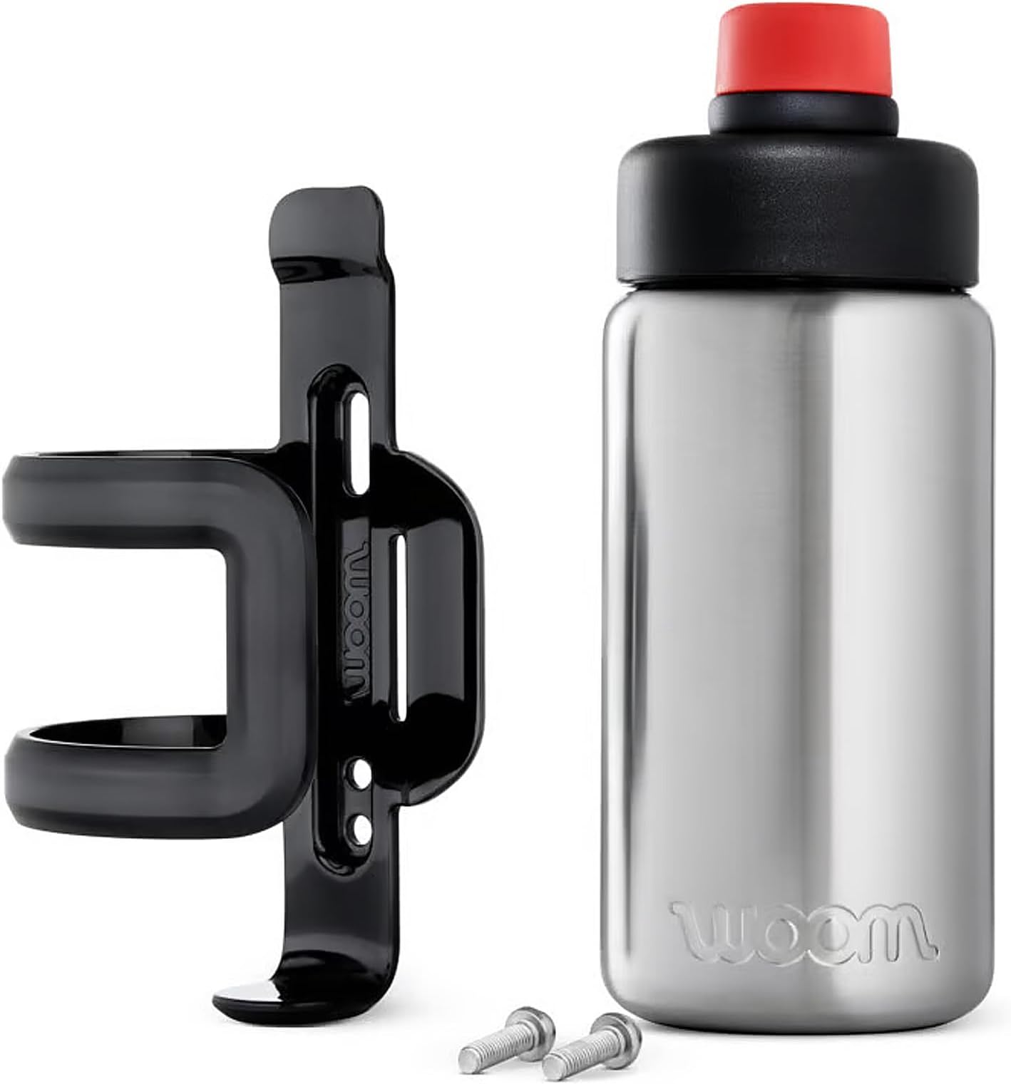 Woom Glug Stainless Steel Drinking Bottle with Handle - Leakproof Hydration for Kids Bicycle and Outdoor Use - 500 ml Capacity, Silver
