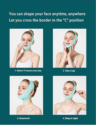 Miniatura 5 de Serena.H Máscara facial para dormir, mascarilla reutilizable en forma de V y barbilla, máscara de elevación de línea en V, encogimiento de doble