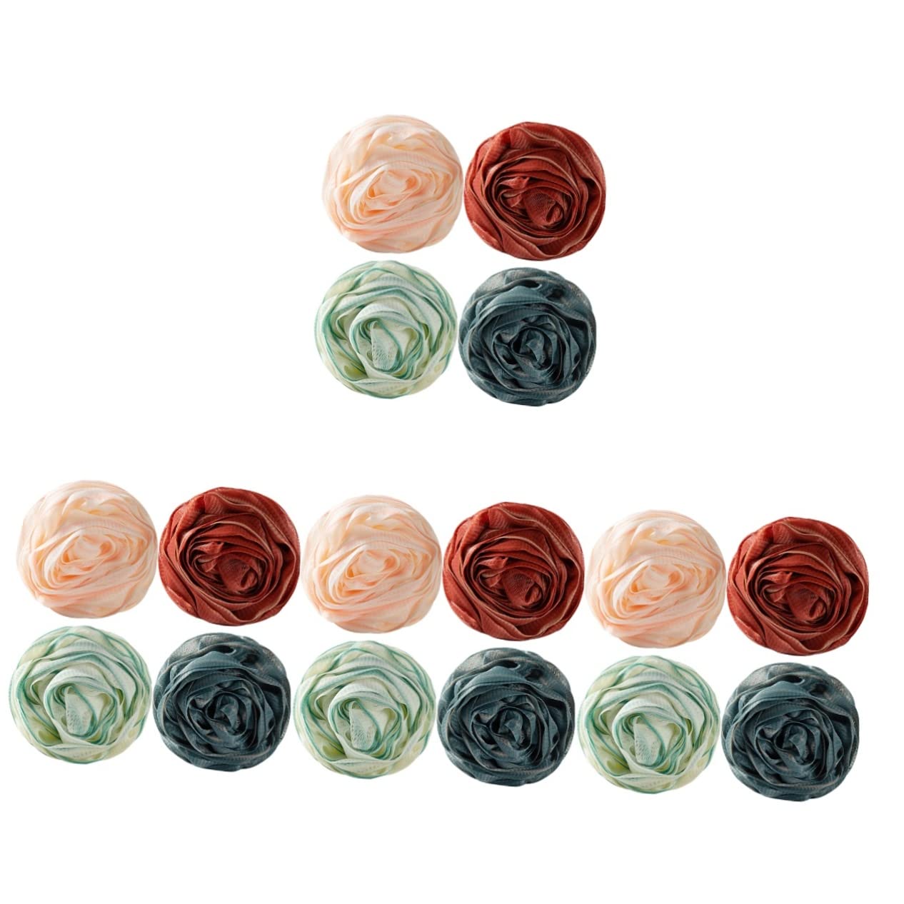 16 Pcs Rose Bath Ball Rose Body Scrub Bath Stuff for Kids Shower Sponges for Women Shower Body Scrubber Body Loofah Body Loofahs for Shower Exfoliate Man Bath Wipe Large (Color : Assorted Colorx4pcs