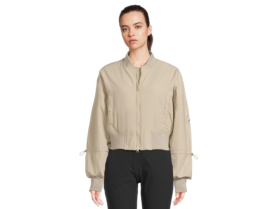 adidas by Stella McCartney Woven Bomber Cropped JF6029 Women's Jacket Desert Sand-Smc : XL, Polyester -  JF6029-260