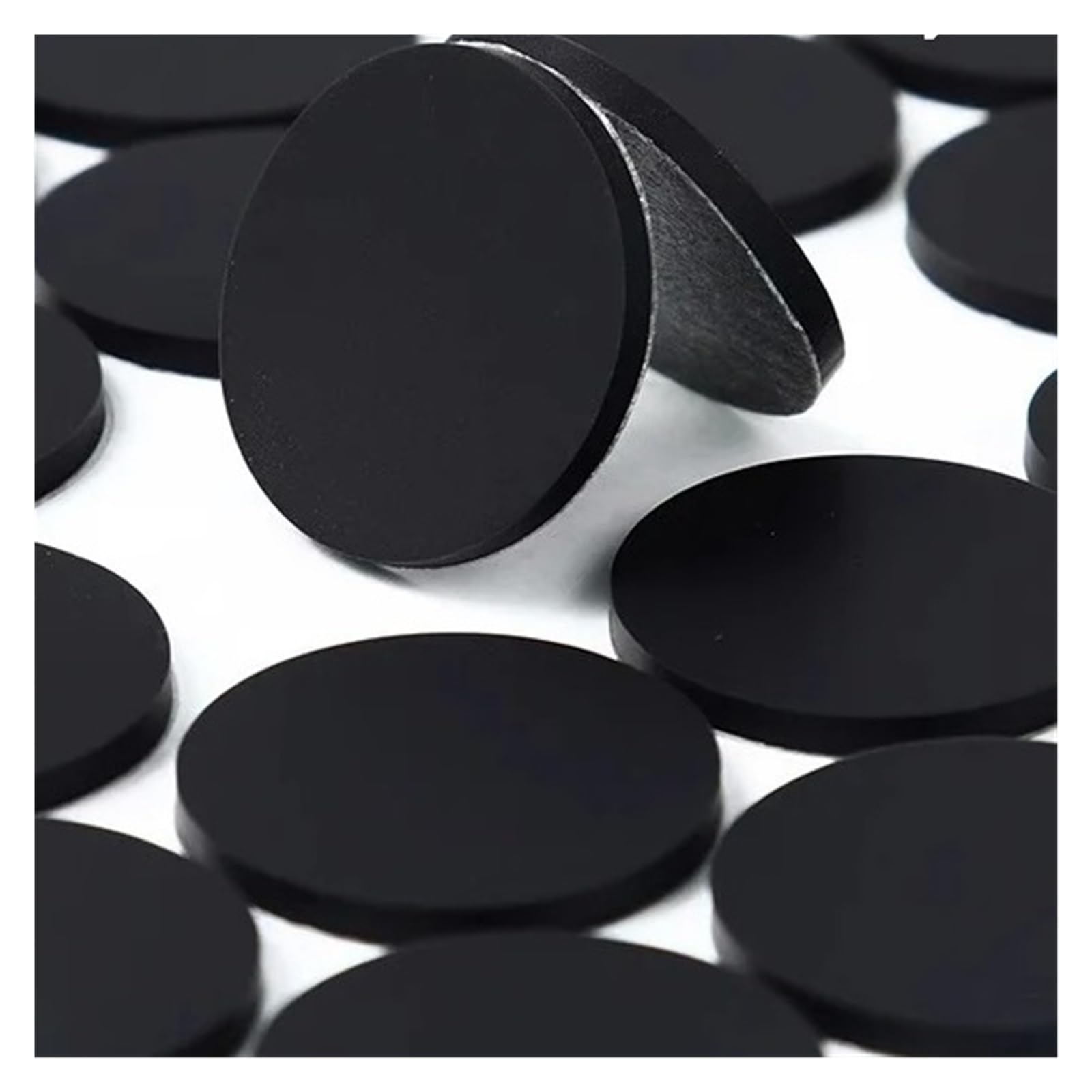 Black Self-adhesive Solid Rubber Round Sheet Shock-absorbing Seal Gaskets Pad(Thick 4mm,Dia 23mm 100Pcs)