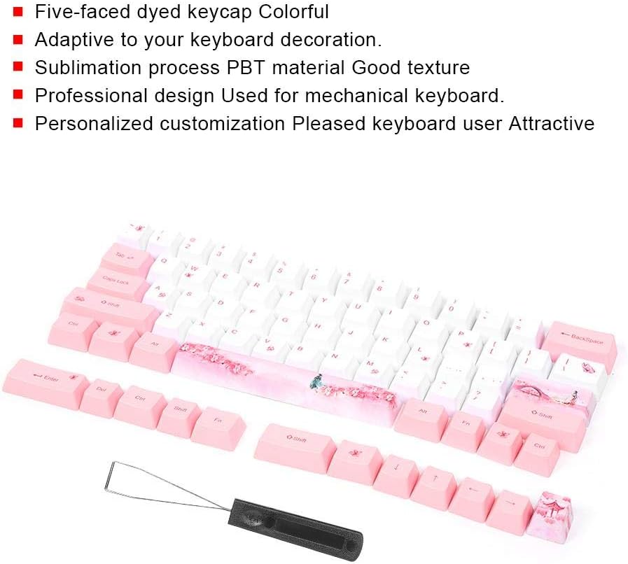 73PCs Sublimation Keycaps PBT Mechanical Keyboard Accessory PC Parts with Cute Pattern,Universal for Mechanical Keyboard(6064 Girls)