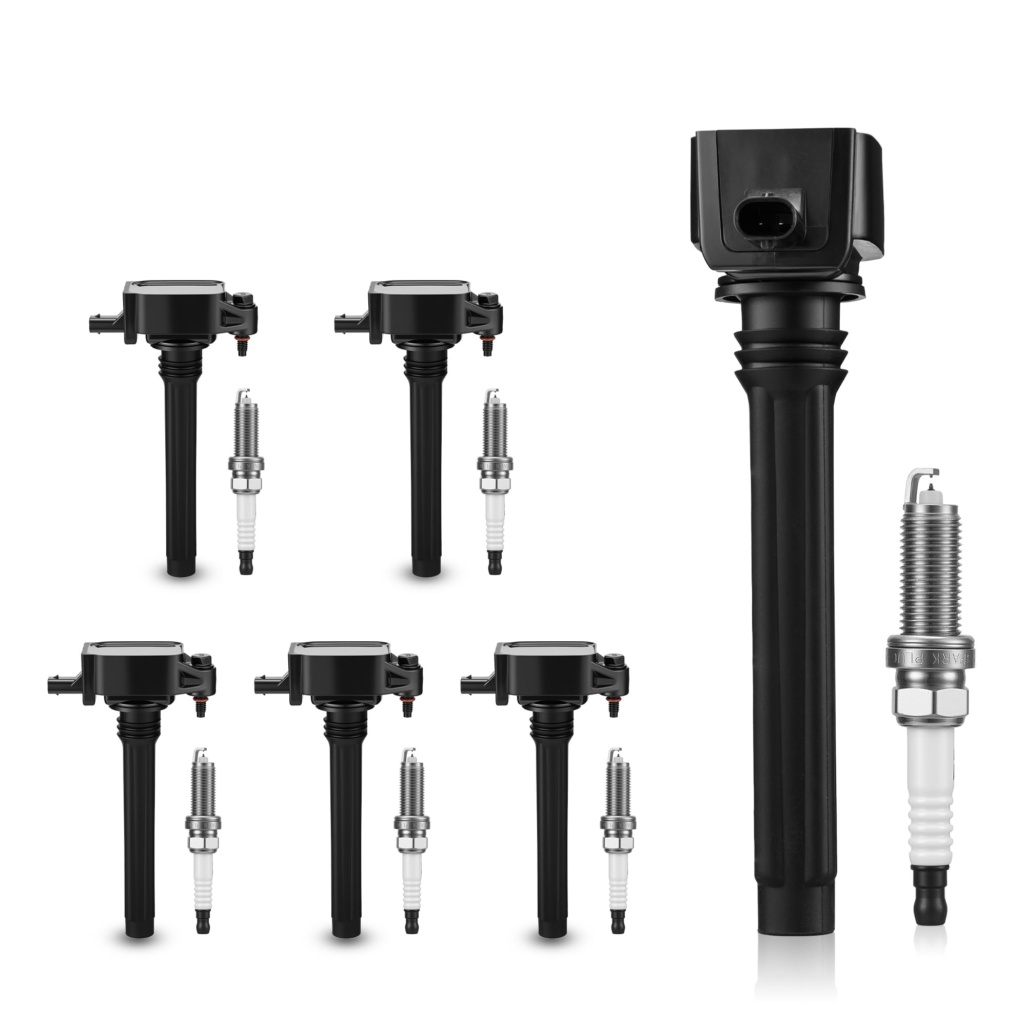 UF-648 6pcs Ignition Coil Pack & Iridium Spark Plugs Set Compatible with Jeep Wrangler 3.6L 2012-2017, Grand Cherokee, Dodge Charger Challenger, Ram 1500 Chrysler 300, Town & Country