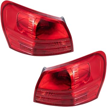 Brock Replacement Driver and Passenger Taillights Quarter Panel Mounted Tail Lamps Compatible with 08-13 Rogue SUV 26555JM00A 26550JM00A