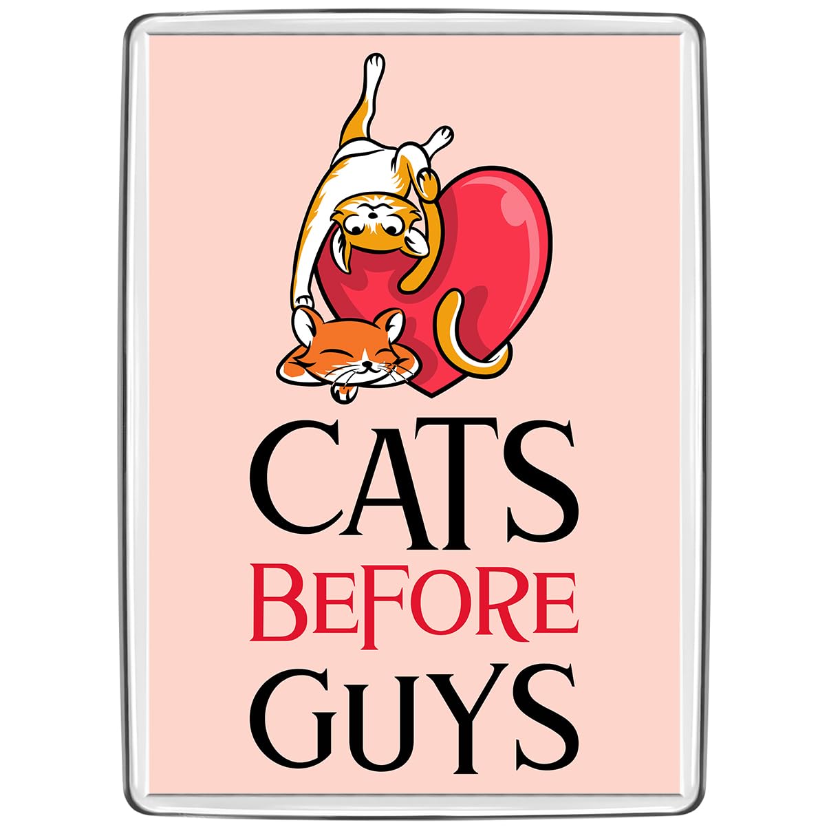 Pixly Clear Pixly® Cats Before Guys Fridge Magnet Large Jumbo Size Funny Joke Keepsake Novelty Refrigerator Magnets Gift