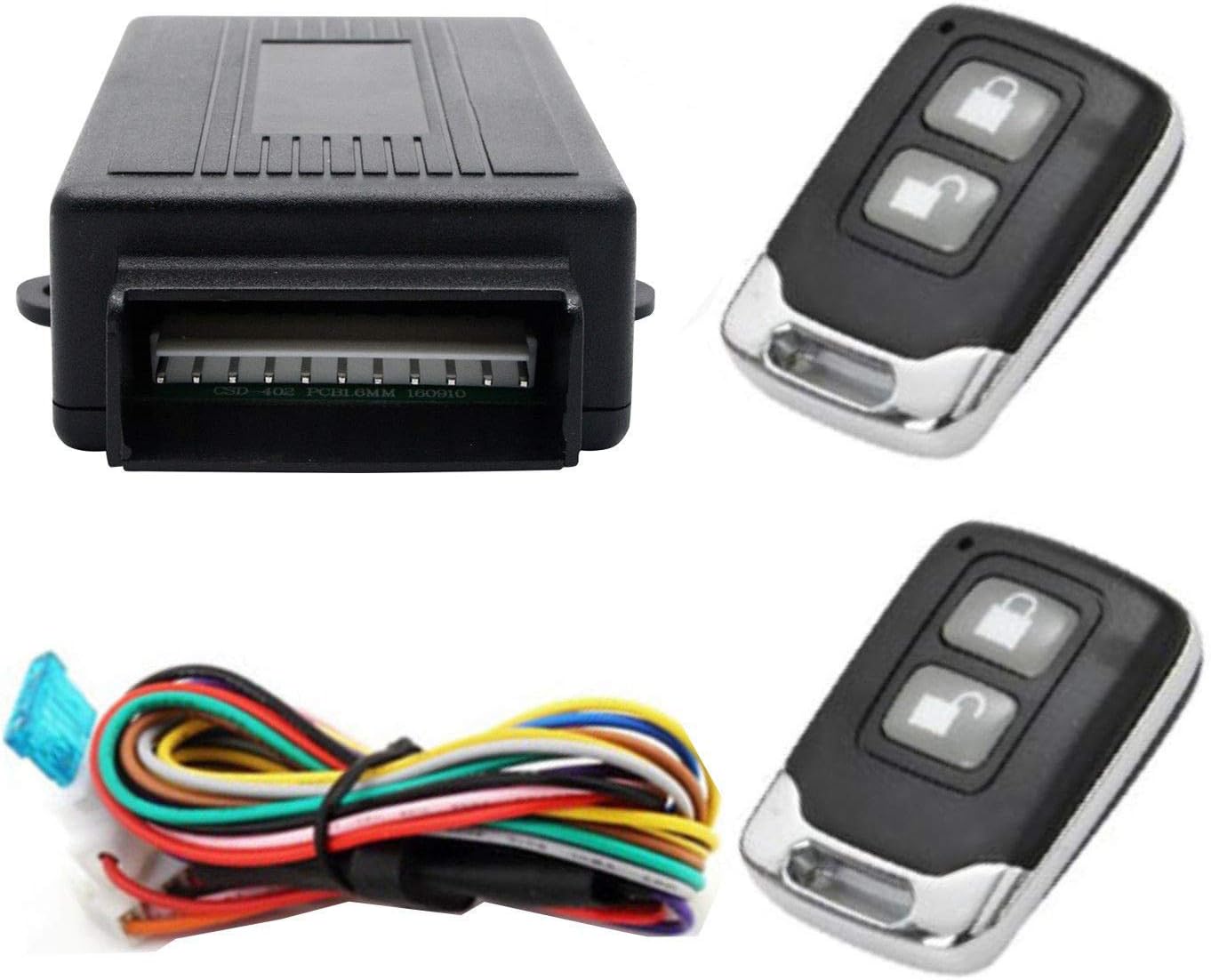 – MASO Car Alarm System Universal Car Remote Central Locking Kit Keyless Entry Security System with 2 Fobs