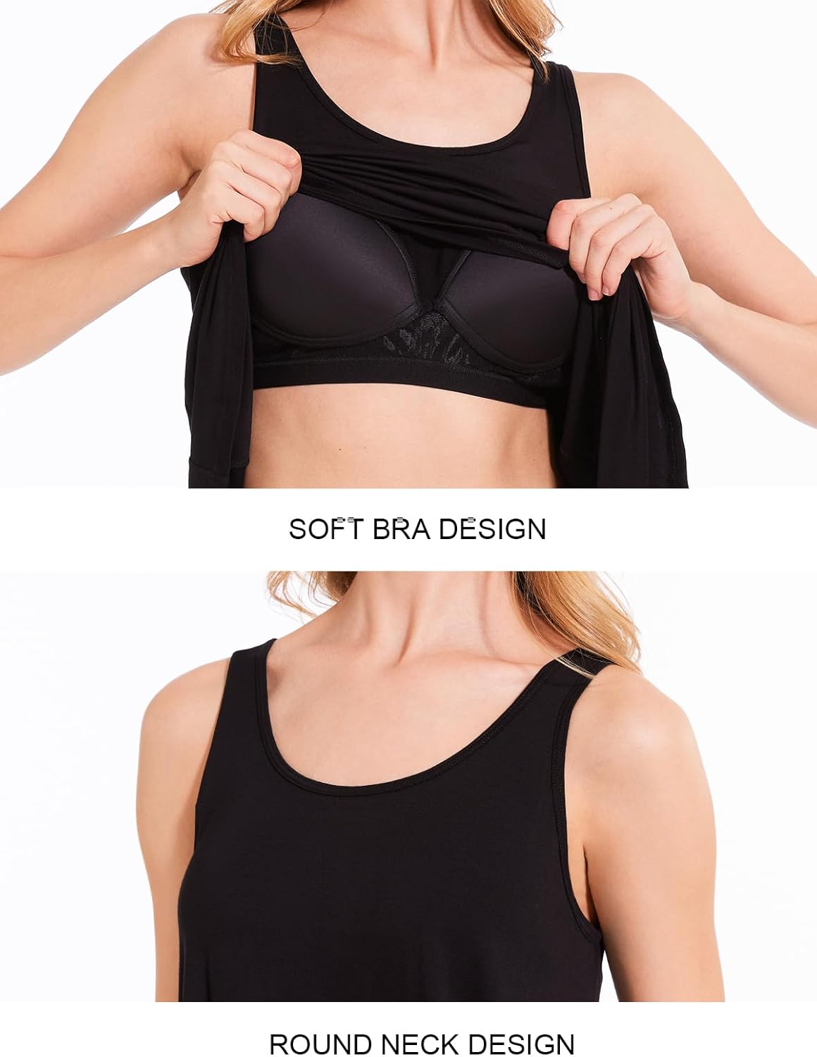 Rosyline Tank Top for Women with Built in Bra Flowy Swing Undershirt Tank Tops S-4XL - Image 4