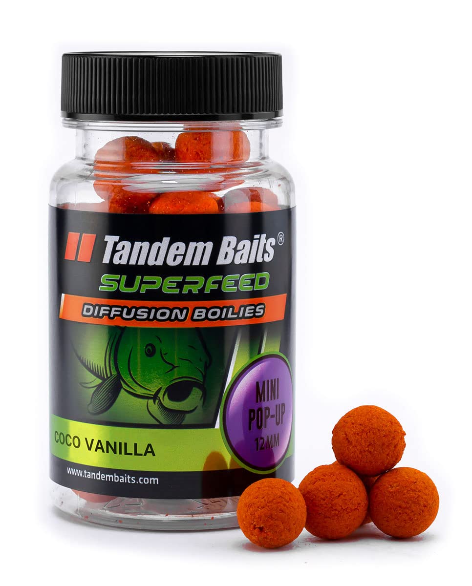Tandem Baits SuperFeed Mini Diffusion Pop-Up Coco Vanila | Carp Fishing Hookbaits | Pop Ups Carp Fishing | Carp Fishing Bait | Carp Bait | Carp Fishing Accessories for Monster Fish 12mm 30g