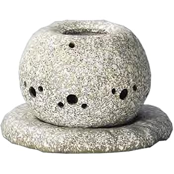 ヤマキイカイ 山房石風電気茶香炉 径14cm グレー G1622