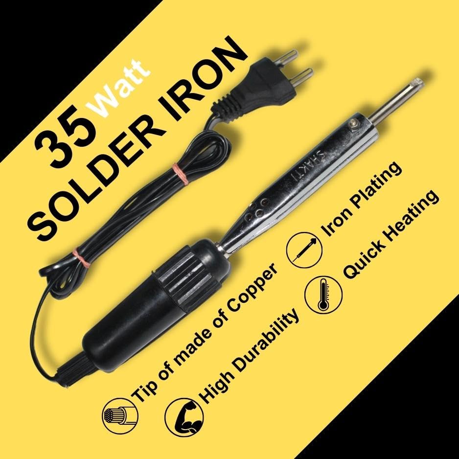 Image of Vtronix 35Watt Soldering Iron with Bakelite Handle for Precision Electronics Work | Soldering Machine for Home, Industrial & Electronics Workshop Reparing with Fast Heating & Heat Resistant Handle