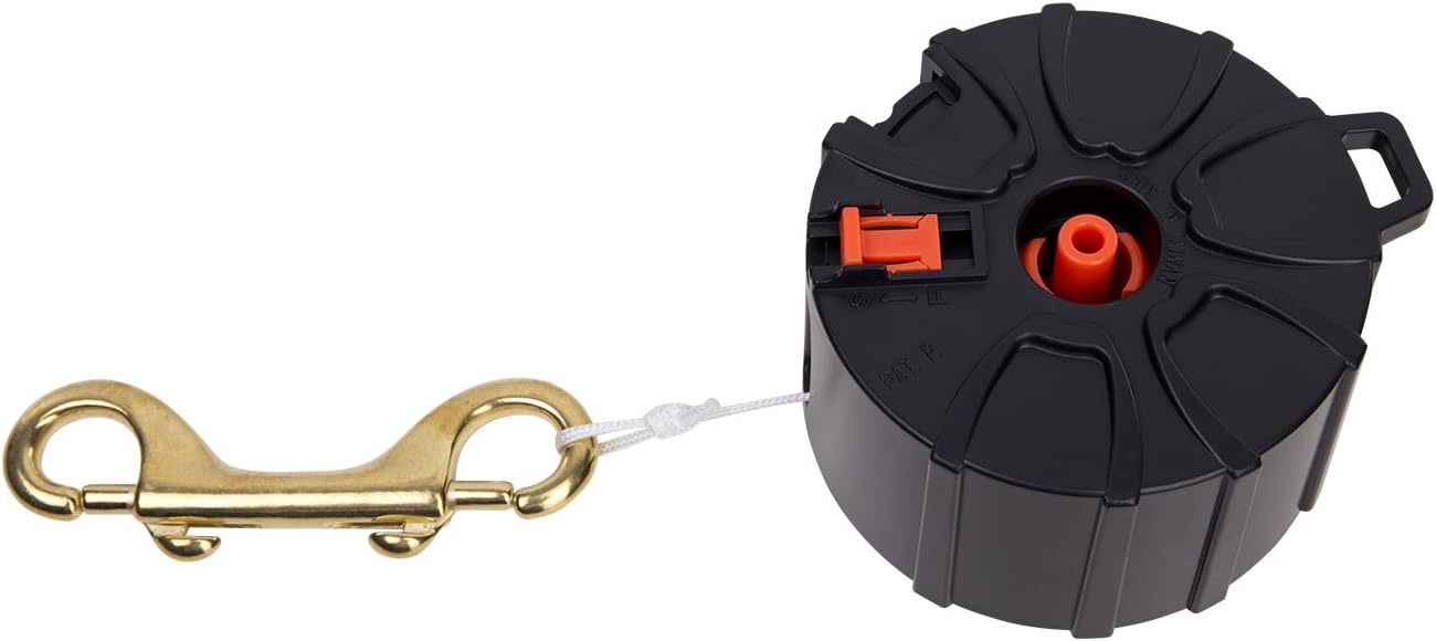 Trident Enclosed Finger Reel with 100ft Line, Double-Ended Bolt Snap