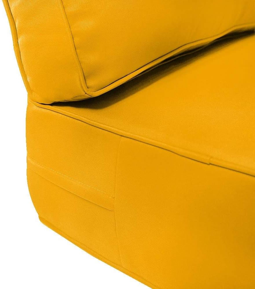 Prolinemax |Cover ONLY| Piped Trim Outdoor Deep Seat Cushion 24x26x6, Water Repellent, Patio Furniture Patio Cushion Slipcovers Replacement Seat Cushion Covers AD108