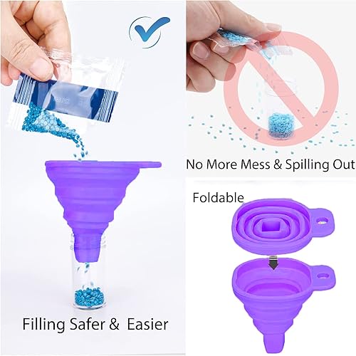 Miniatura 3 de FUNDAFUL Contenedores de almacenamiento de pintura de diamantes, 60 ranuras, accesorios y herramientas de arte de diamante con tarros a prueba de