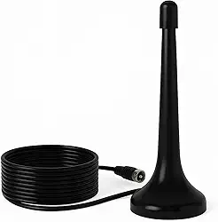 Antena Digital Interna com Base Magnética e Cabo Coaxial 3m - Sinal UHF/VHF